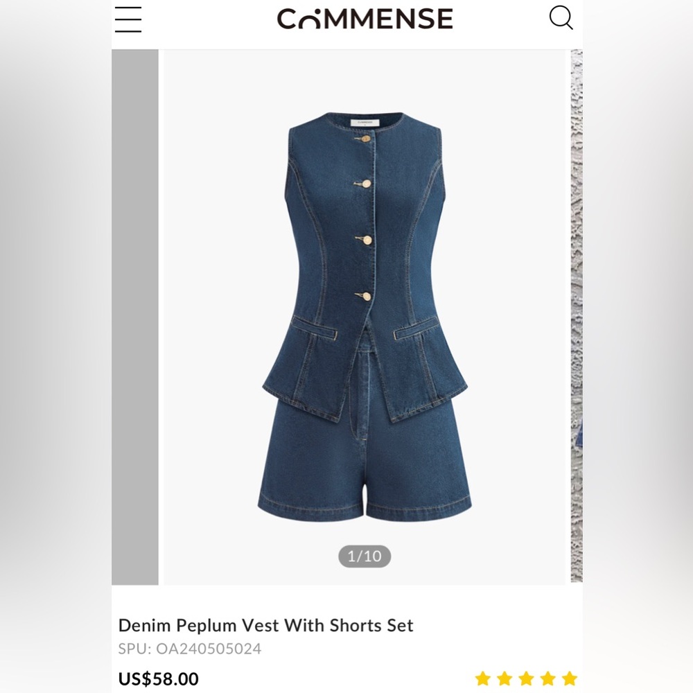 Denim vest set